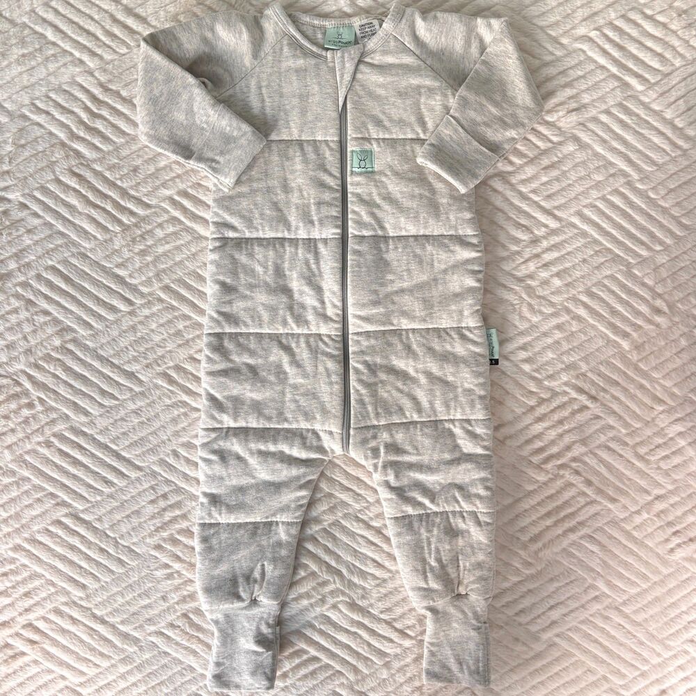 ergoPouch Baby 6-12M Sleep Suit Bag 2.5 TOG Organic Cotton Gray Marle Zip